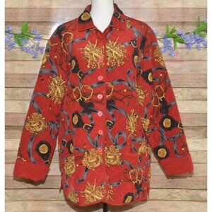 VTG Nicole Summers Silk Quilted Jacket Equestrian Chic Heritage Ladies L Preppy